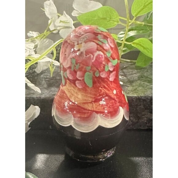 Hand-Painted Russian Nesting Dolls Set  5 Pieces Bright Floral Design Vintage - Picture 2 of 11